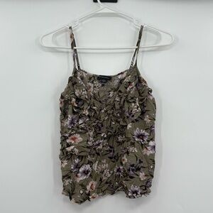 American eagle green floral tank top‎ small